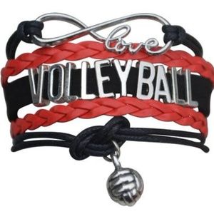 Girls Volleyball Bracelet - Black & Red